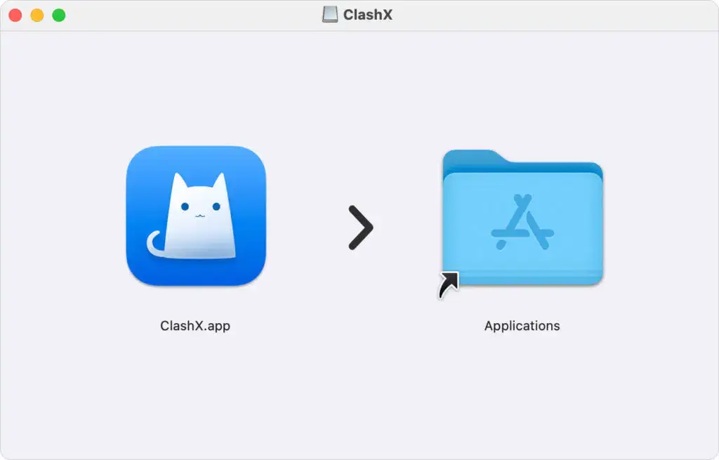 macOS 拖拽安装 ClashX 演示步骤